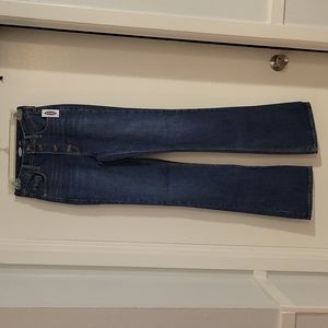 WOMENS OLD NAVY EXTRA HIGH RISE FLARE BUTTON FLY JEANS SIZE 2 TALL